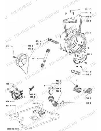 Схема №2 WA 6410 HA с изображением Обшивка для стиралки Whirlpool 480111103956