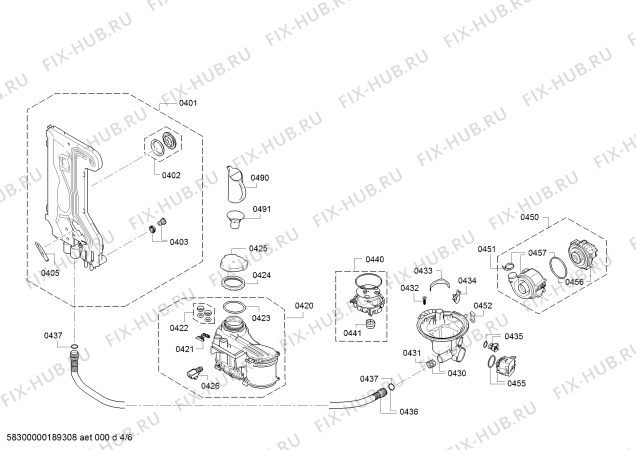 Схема №6 SPX68U55UC, SilencePlus 44 dBA с изображением Силовой модуль запрограммированный для электропосудомоечной машины Bosch 12006932