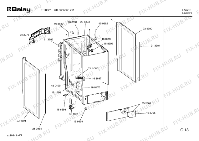 Схема №4 3TL832A с изображением Панель управления для стиралки Bosch 00352925