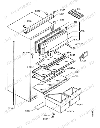 Взрыв-схема холодильника Alno AKE8221IW - Схема узла Refrigerator housing