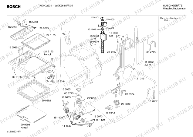 Взрыв-схема стиральной машины Bosch WOK2631FF WOK2631 - Схема узла 04