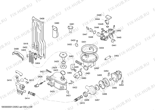 Взрыв-схема посудомоечной машины Bosch SRU84T25 - Схема узла 04