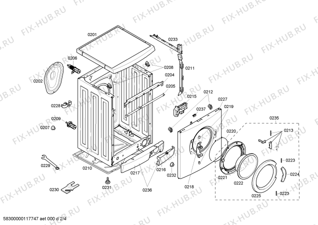 Схема №4 WFL1600ID Maxx800 с изображением Панель управления для стиральной машины Bosch 00367427