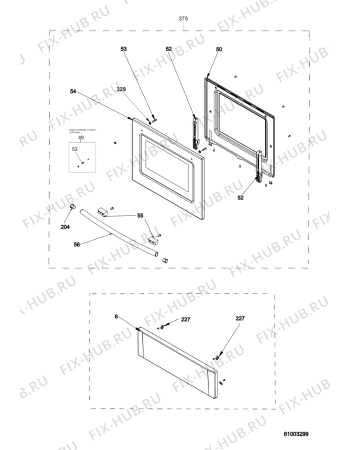 Схема №5 ACM 920/1 WH с изображением Дверца для плиты (духовки) Whirlpool 482000017594