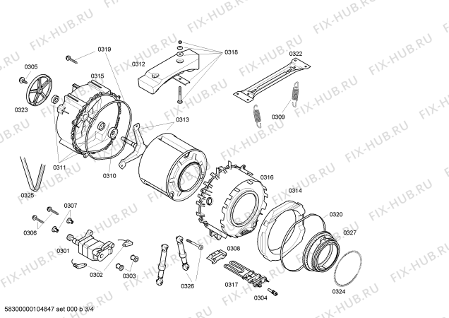 Взрыв-схема стиральной машины Bosch WFX2850GR Maxx Advandage WFX2850 - Схема узла 03