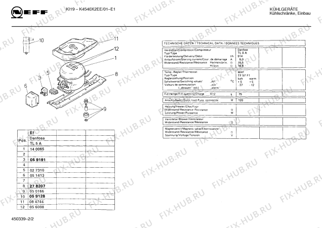 Взрыв-схема холодильника Neff K4540X2EE KI19 - Схема узла 02