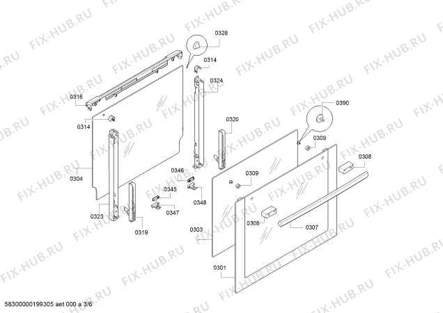 Схема №6 B14M42N5RU с изображением Уплотнитель для электропечи Bosch 11019094