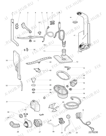 Взрыв-схема посудомоечной машины Hotpoint-Ariston LDFA12H14XIT (F077090) - Схема узла
