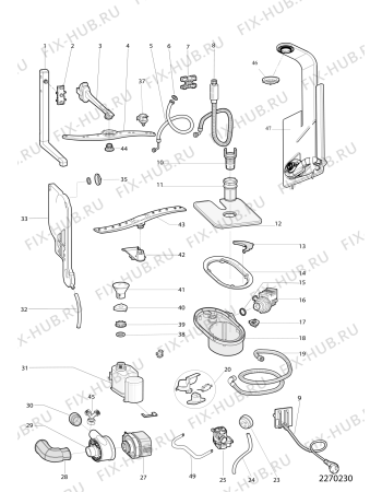 Взрыв-схема посудомоечной машины Hotpoint-Ariston LFTAH214HX (F077117) - Схема узла