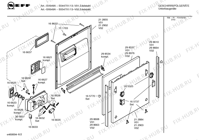Схема №6 S5456X1GB с изображением Инструкция по эксплуатации для посудомоечной машины Bosch 00528858