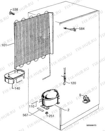 Взрыв-схема холодильника Privileg 285406_8057 - Схема узла Cooling system 017