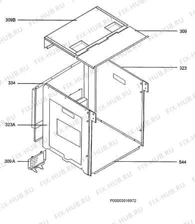 Взрыв-схема плиты (духовки) Aeg Electrolux E43049-6-M - Схема узла Housing 001