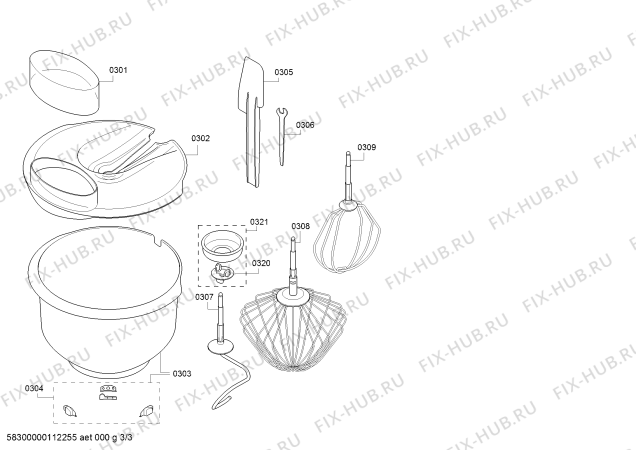 Схема №3 MUM8100CH MUM8 professional с изображением Штатив для кухонного измельчителя Bosch 00144347