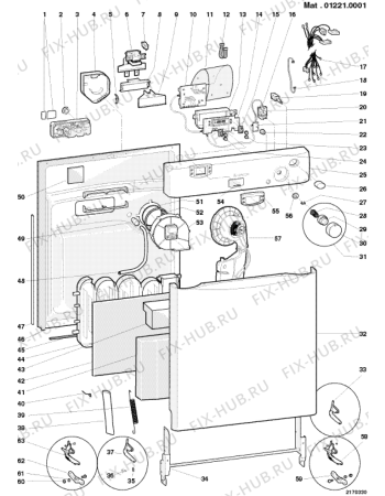 Взрыв-схема посудомоечной машины Ariston L83WDUO (F023532) - Схема узла