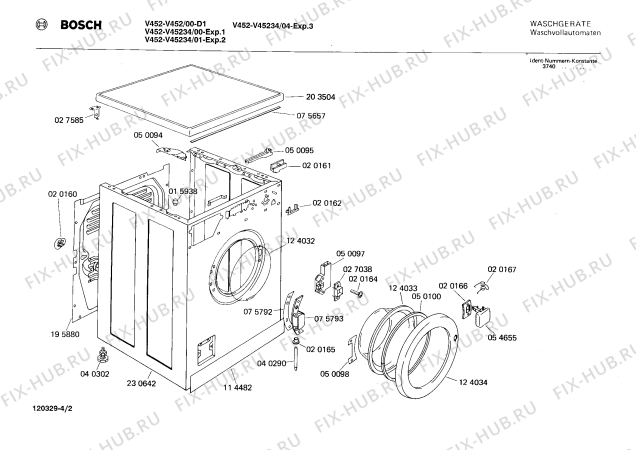 Взрыв-схема стиральной машины Bosch V452 - Схема узла 02