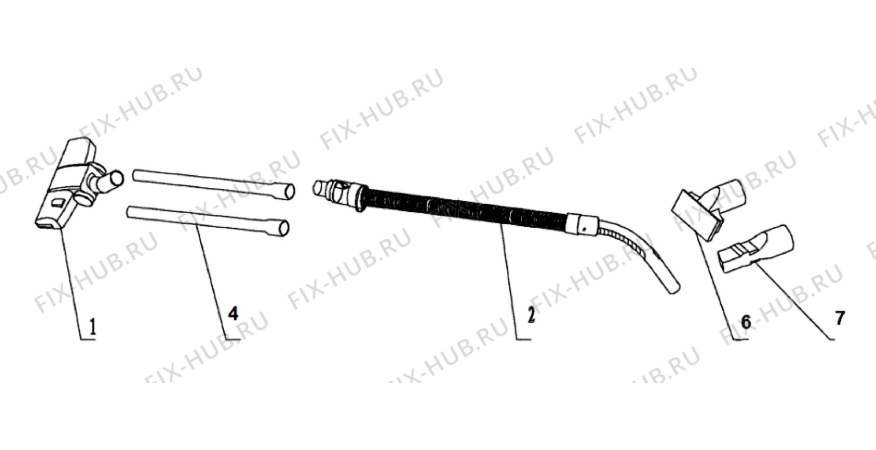 Взрыв-схема пылесоса Zanussi ZAN1220 - Схема узла Accessories