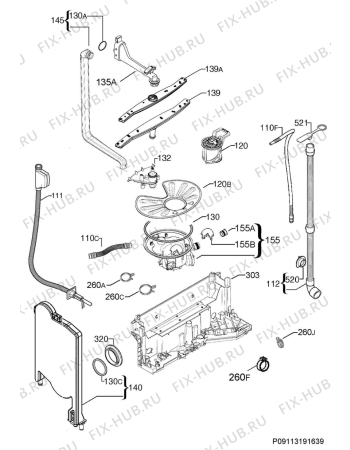 Схема №13 F55505VI0 с изображением Микромодуль для посудомоечной машины Aeg 973911536074017