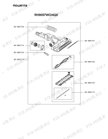 Взрыв-схема пылесоса Rowenta RH9057WO/4Q0 - Схема узла KP005704.4P3