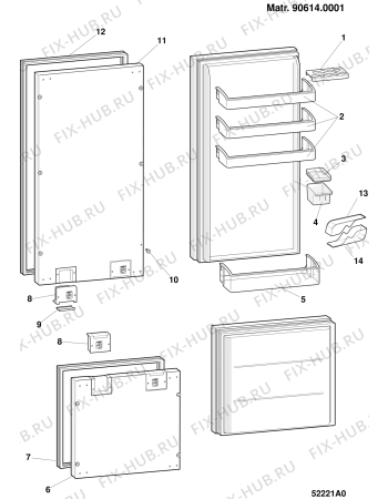 Взрыв-схема холодильника Indesit XRC34DED (F025262) - Схема узла