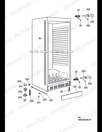 Взрыв-схема холодильника Husqvarna Electrolux QR350SI - Схема узла C10 Cabinet