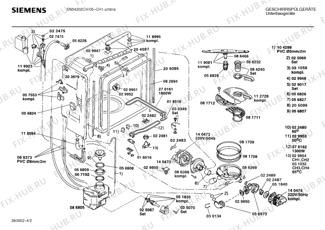 Схема №4 SN54202CH с изображением Кабель для посудомойки Siemens 00271538