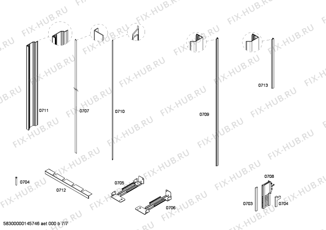 Схема №7 CIB36MIER1 KF 1901 SF с изображением Крышка для холодильной камеры Bosch 00246406