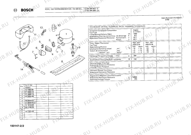 Взрыв-схема холодильника Bosch 0700294003 KG328SEL - Схема узла 02