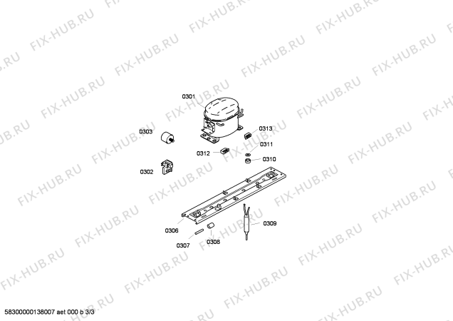Схема №3 KGX28846TI с изображением Дренажный желоб для холодильной камеры Bosch 00607135