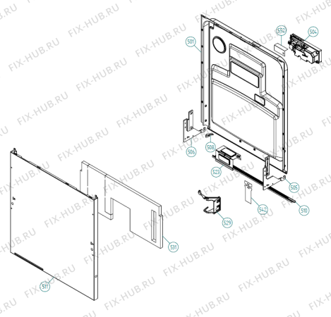 Взрыв-схема посудомоечной машины Gorenje D5220 XXL FI US   -Titanium FI (900001408, DW70.3) - Схема узла 05