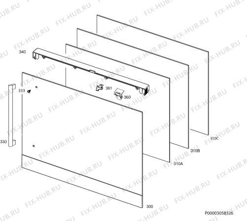 Взрыв-схема плиты (духовки) Electrolux EOZ5700AAX - Схема узла Door