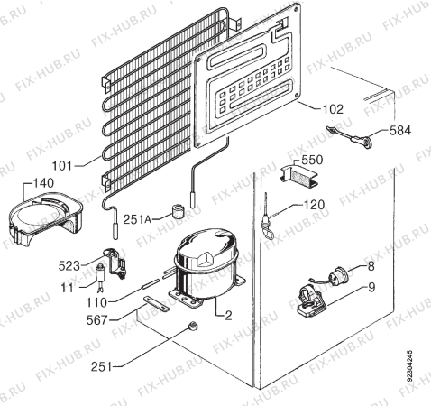 Взрыв-схема холодильника Electrolux ER6620I - Схема узла Cooling system 017