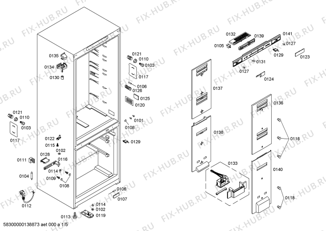 Схема №5 RB272353S с изображением Дверь для холодильной камеры Bosch 00247034