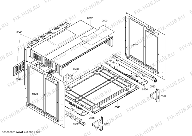 Взрыв-схема плиты (духовки) Bosch HEN236053 - Схема узла 05