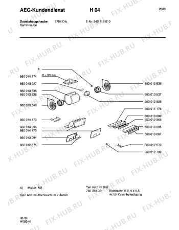 Схема №1 865 D - M с изображением Холдер для электровытяжки Aeg 8996600130679