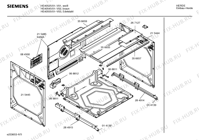 Взрыв-схема плиты (духовки) Siemens HE40555 - Схема узла 05