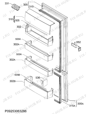 Взрыв-схема холодильника Smeg C7280FP - Схема узла Door 003