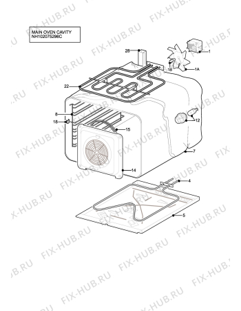 Взрыв-схема плиты (духовки) Aeg Electrolux D98000VF-M - Схема узла H10 Main Oven Cavity (large)