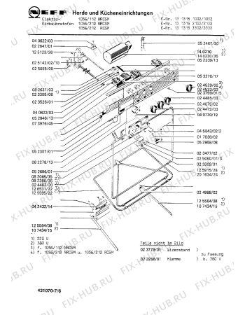 Схема №6 1313133033 1036/113HCS с изображением Ручка для электропечи Bosch 00122825