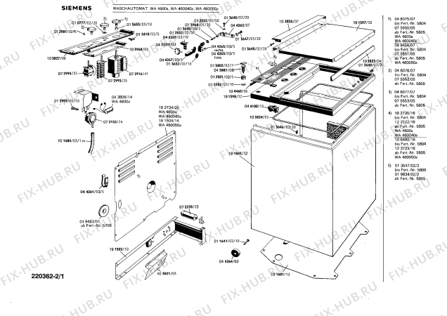 Схема №2 WA4500A с изображением Программатор для стиралки Siemens 00072916