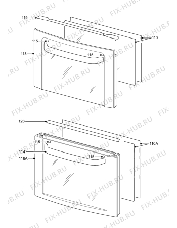 Взрыв-схема плиты (духовки) Electrolux EKC607601W - Схема узла Door