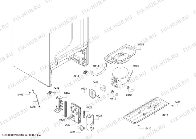 Схема №3 KG7393I3AR Neff с изображением Дверь для холодильной камеры Bosch 00717156