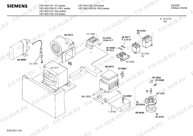 Взрыв-схема плиты (духовки) Siemens HE74221DK - Схема узла 04