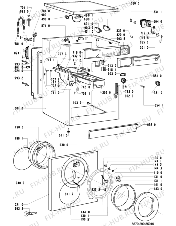 Схема №2 AWM 293/3 с изображением Ручка (крючок) люка для стиралки Whirlpool 481249878028
