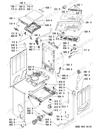 Схема №2 WAT 95650/1 с изображением Обшивка для стиралки Whirlpool 481245212321