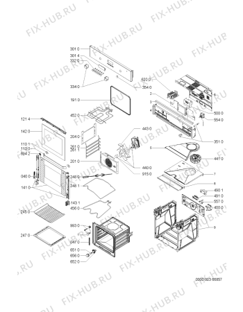 Схема №1 AKP 555/NB с изображением Панель для плиты (духовки) Whirlpool 481245249709