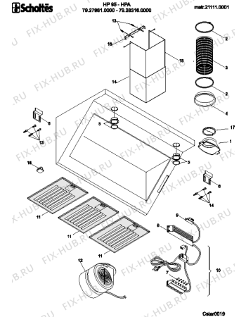 Схема №1 HP95 (F027981) с изображением Провод для плиты (духовки) Indesit C00091700