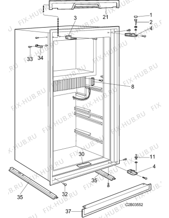 Взрыв-схема холодильника Electrolux RM2553 - Схема узла C20 Cabinet  B