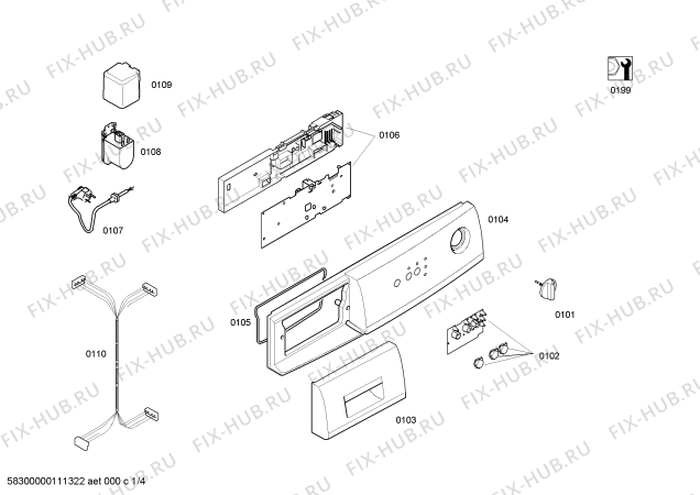 Схема №4 WFC40810TI Maxx WFC40810 с изображением Модуль управления для стиралки Bosch 00446385