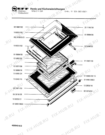 Взрыв-схема плиты (духовки) Neff 1312040601 1076/211CSM - Схема узла 03