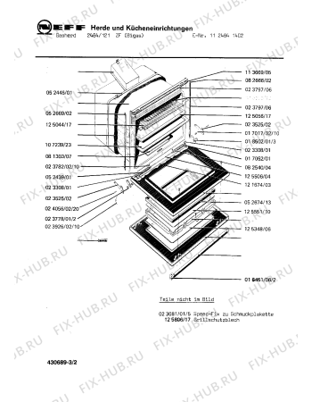 Взрыв-схема плиты (духовки) Neff 1124841402 2484/121ZF - Схема узла 02